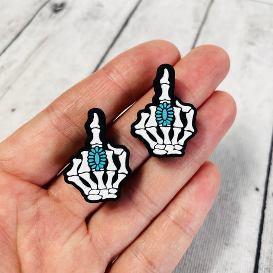 1 Skeleton FU Hand Focal Bead