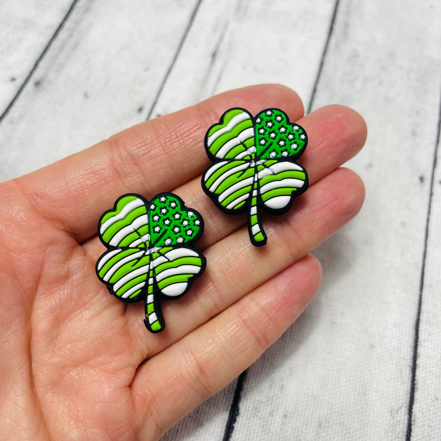 Green Shamrock USA Flag Silicone Focal Bead