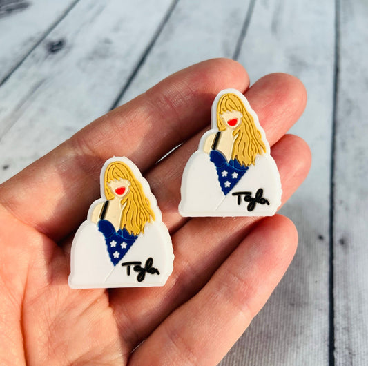 Taylor Swift Focal Bead - White