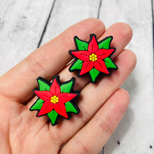 Poinsettia Flower Silicone Focal Bead