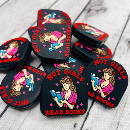 Hot Girls Read Books Silicone Focal Bead