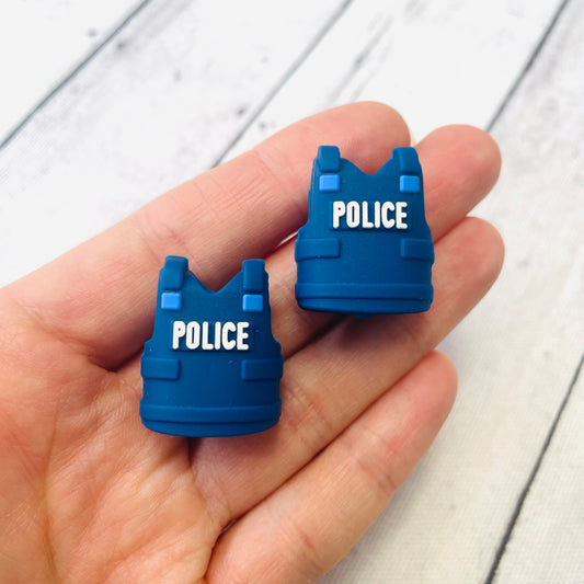 3D Police Silicone Focal Bead