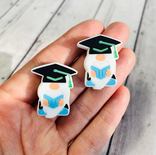 Blue Graduation Gnome Focal Bead