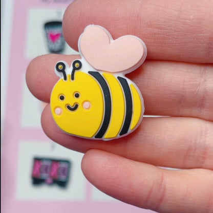 Love Bumblebee Silicone Focal Bead