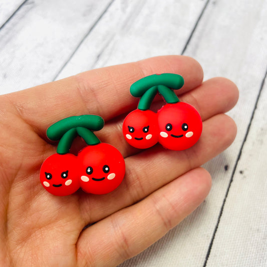 3D Cherries Silicone Focal Bead
