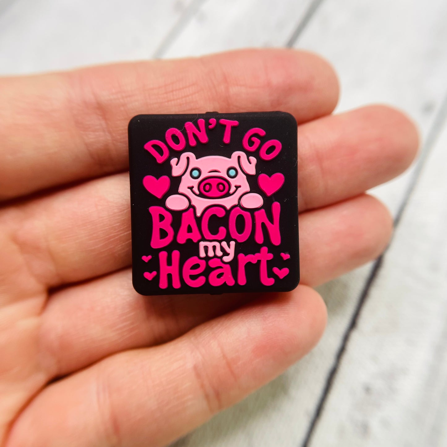 Bacon my Heart Silicone Focal Bead