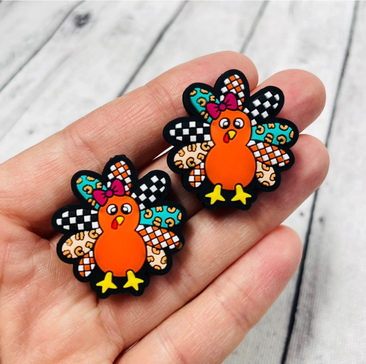 Colorful Turkey Silicone Focal Bead